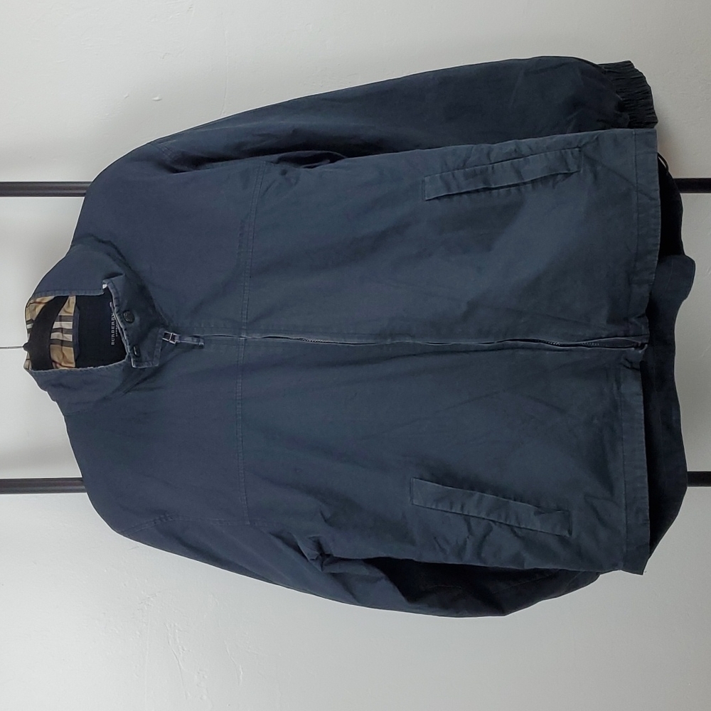 Burberry blue men full zipper lining winter jacket size XL
